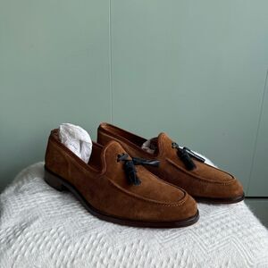 EUC Roberto Ley Cognac Suede Tassel Loafer, Made in Spain, Sz EU40